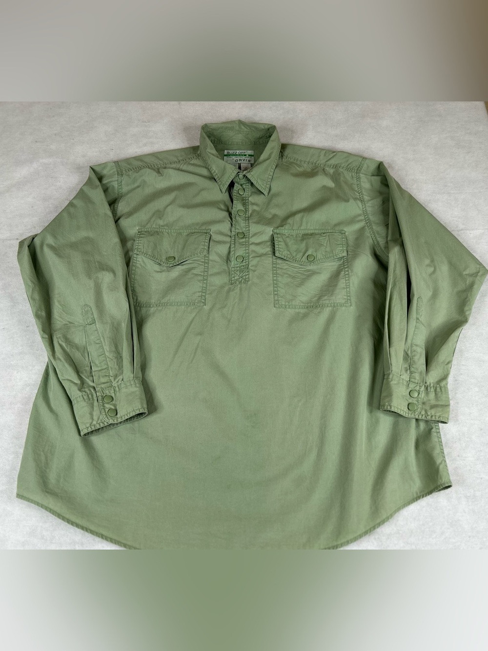 Orvis Buzz Off Shirt Men's Green Sz XL Button Down Insect Shield Outdoor